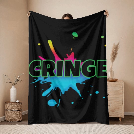 CRINGE Throw Blankets