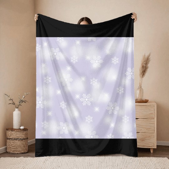 Lavender Snowflakes Pattern Throw Blankets