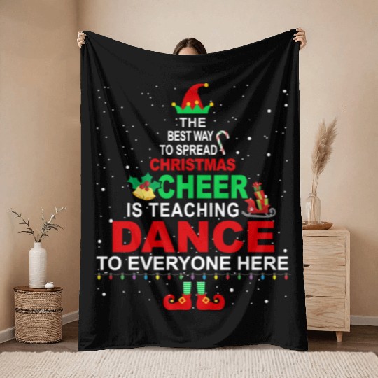Dance Teacher Christmas Throw Blankets Elf Cheer Throw Blankets