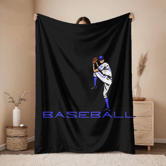 Just Baseball (Pitcher) Throw Blankets
