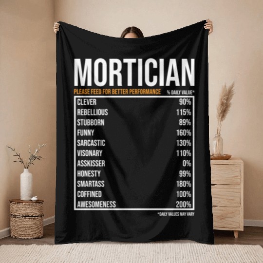 Mortician Daily Value funny Mortician Throw Blankets