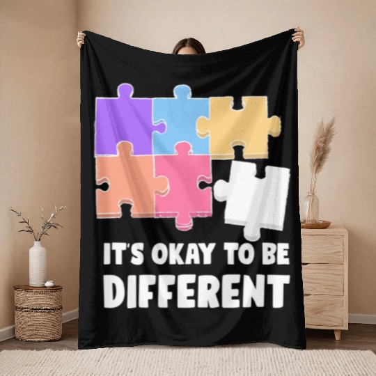 Funny Autism Teacher Throw Blankets