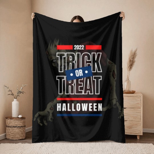 Happy Halloween Design Trick or Treat Throw Blankets