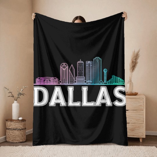 Dallas City Texas Dallas Throw Blankets
