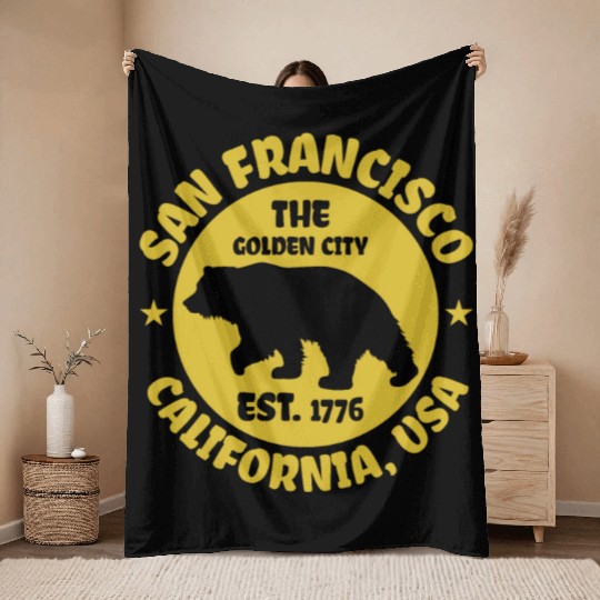 San Francisco California Throw Blankets