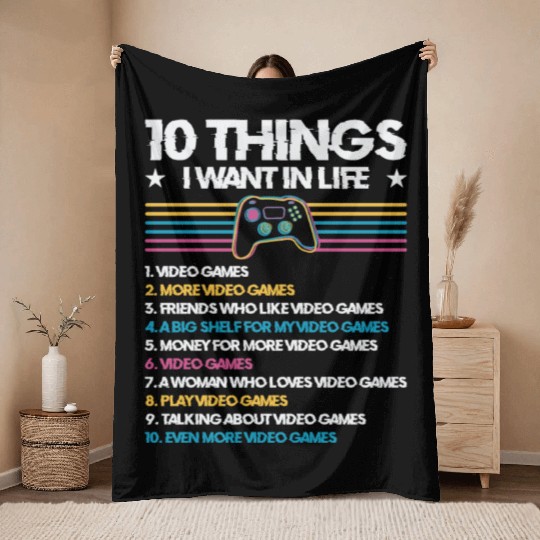 Gaming Gamer Playing Video Game Computer Throw Blankets