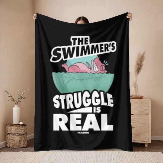 Swimming lifeguard swimming course outdoor pool gi Throw Blankets