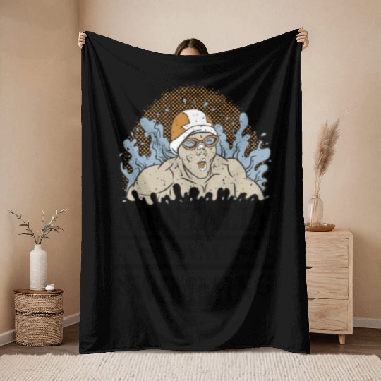 Swimming lifeguard swimming course outdoor pool gi Throw Blankets