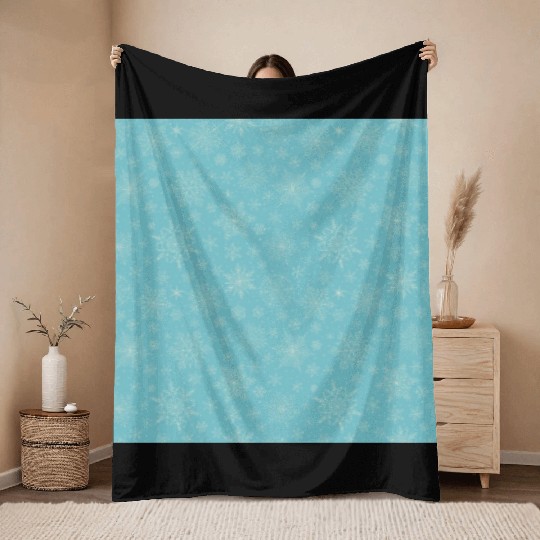 Teal Snowflakes Pattern Throw Blankets