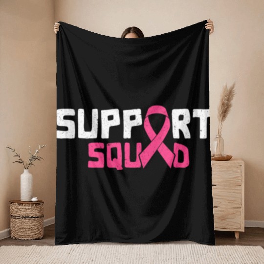 Support Squad - Beat Breast Cancer Throw Blankets