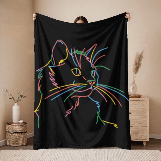 Best colors cat Throw Blankets - men and women-cat lovers