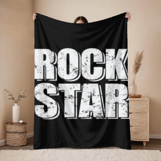Rock Star Music Style Genre Guitar Rock Band Throw Blankets