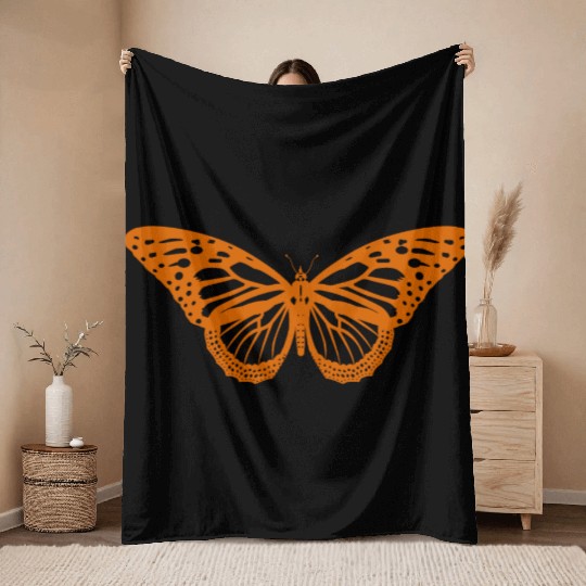 Monarch Butterfly Solo Knockout Throw Blankets