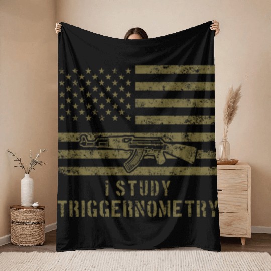 I Study Triggernometry Gun Lover Throw Blankets