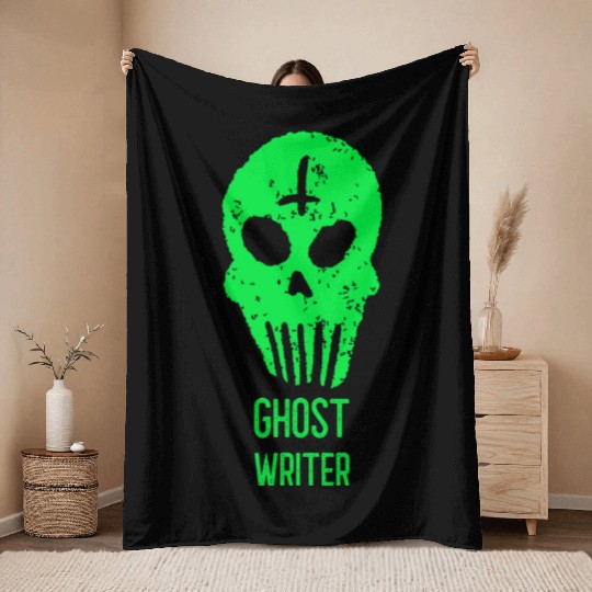 Ghost Writer Halloween Trick or Treat Costume Throw Blankets