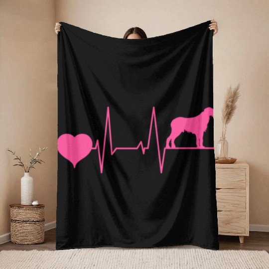 Spinone Italiano Mom Heartbeat Pink Throw Blankets