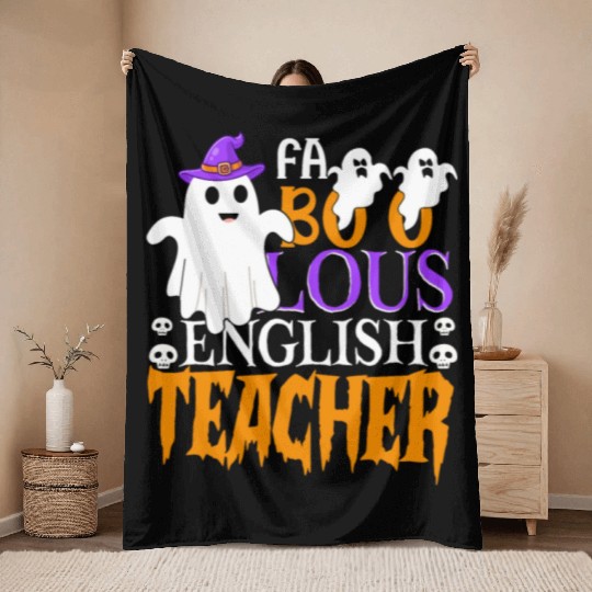 Faboolous English Teacher Halloween Teachers Gifts Throw Blankets