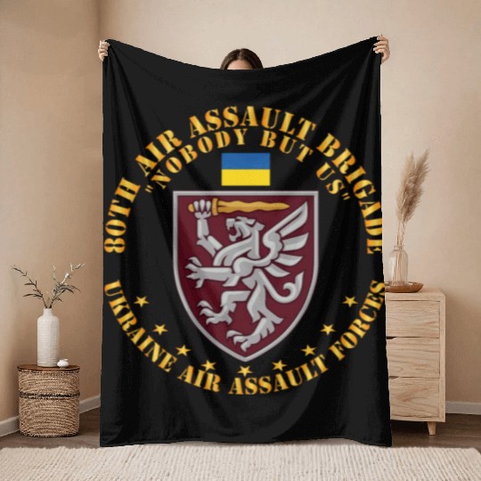 Ukraine 80th Air Assault Brigade Nobody but Us Throw Blankets