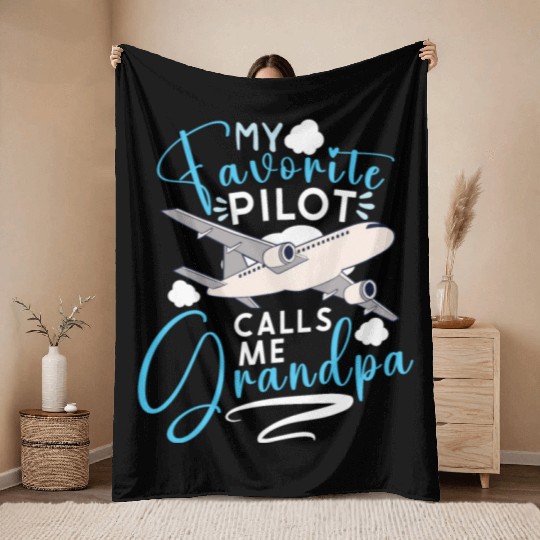 Pilot Aviation Airplane Airline Captain Aviator Throw Blankets