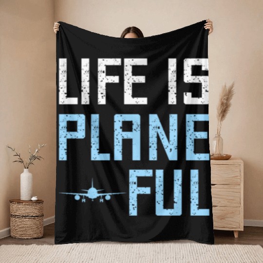 Airline Pilot Aviation Themed Pun For a Corporate Throw Blankets