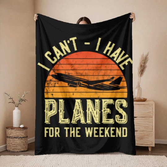 Airline Pilot Aviation Themed Pun Corporate Pilot Throw Blankets