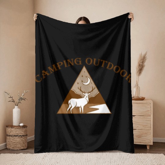 Camping Outdoor 1 Throw Blankets