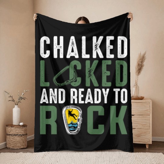 Climbing Mountaineering Climber Mountains Hiking Throw Blankets