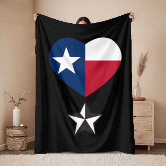 Show your love for Texas with I Love Texas Design Throw Blankets
