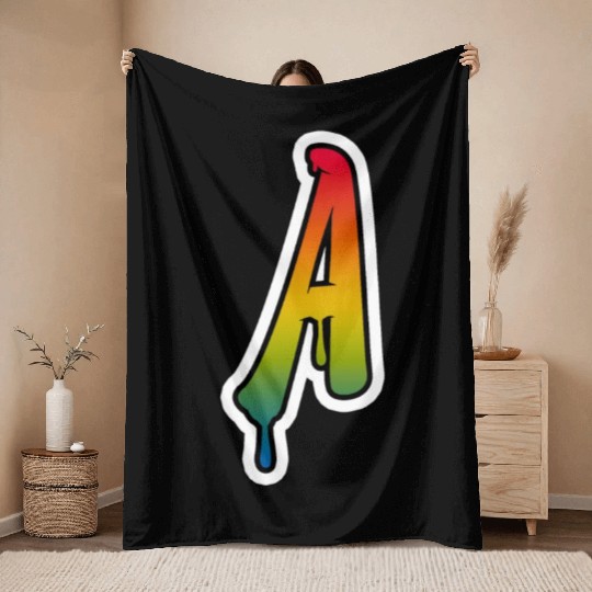 Letter A Graffiti Lettering Alphabet Monogram Init Throw Blankets