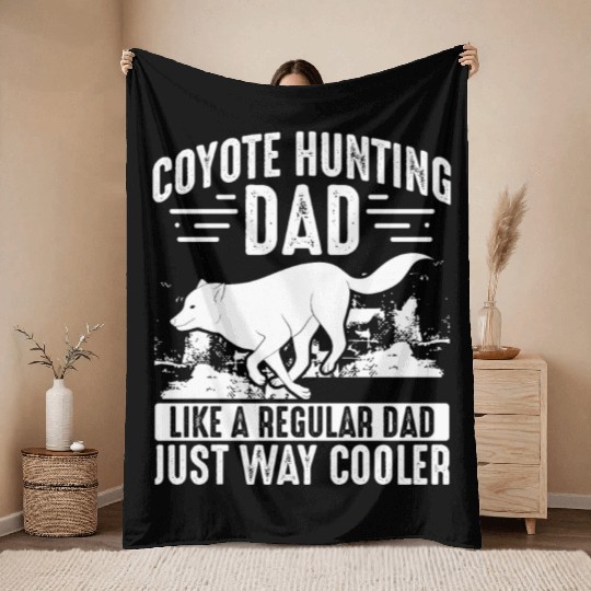 Coyote Trapping Coyote Hunting Yote Hunting Gift Throw Blankets