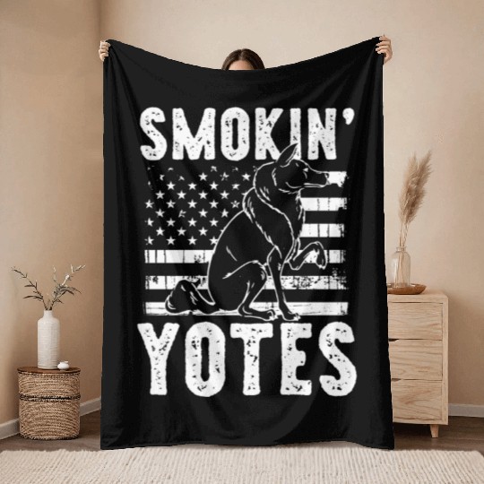 Coyote Trapping Coyote Hunting Yote Hunting Gift Throw Blankets