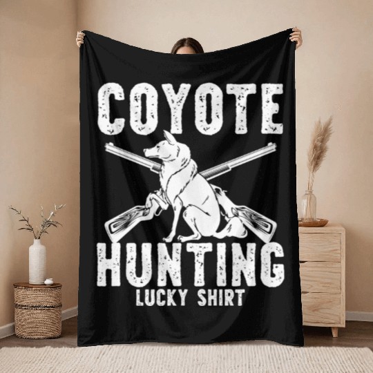 Coyote Trapping Coyote Hunting Yote Hunting Gift Throw Blankets