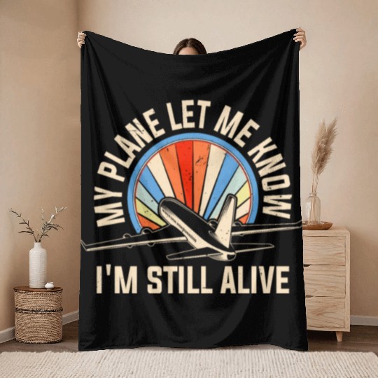 Airline Pilot Pun Aircraft Pilot Throw Blankets