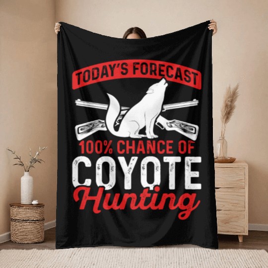 Coyote Trapping Coyote Hunting Yote Hunting Gift Throw Blankets