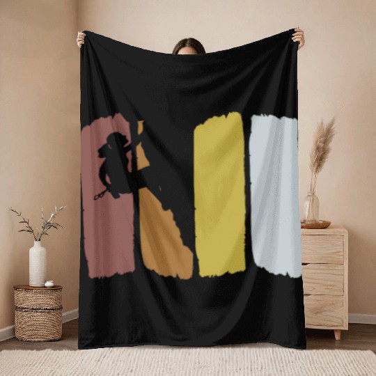 Climbing Vintage Mountaineering Bouldering Throw Blankets