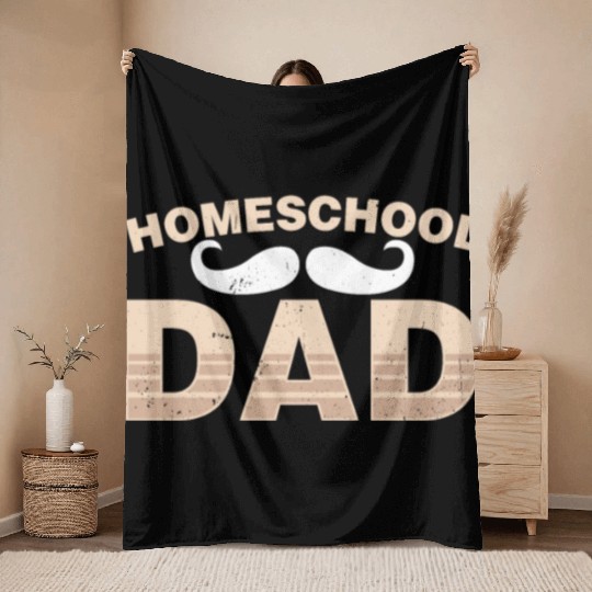 Homeschool Dad Father Homeschooling Daddy Throw Blankets