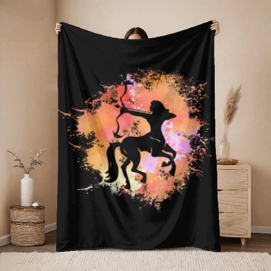 Sagittarius Zodiac Throw Blankets