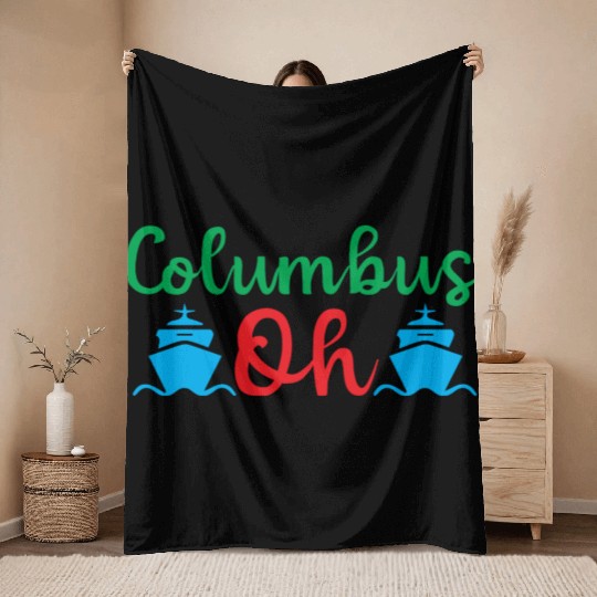 Happy Columbus Day classic Throw Blankets