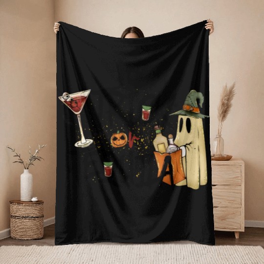 Trick Or Tequila Throw Blankets