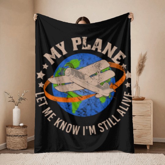 Airline Pilot Aviation Pun For a Corporate Pilot Throw Blankets