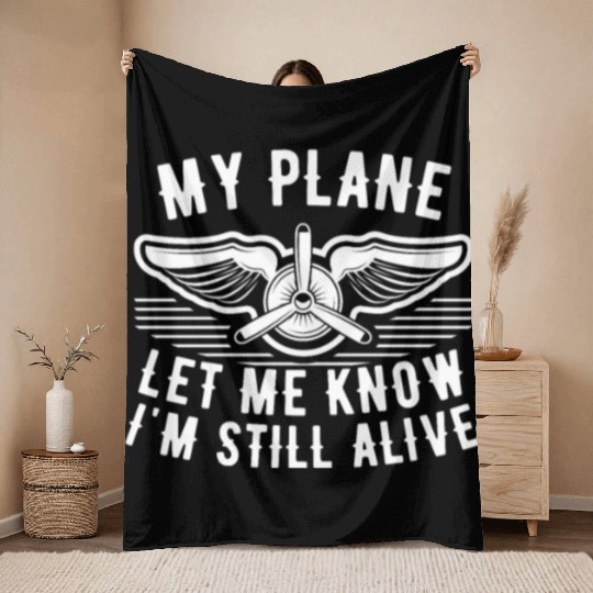 Airline Pilot Aviation Pun For a Corporate Pilot Throw Blankets