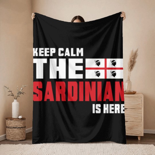 Keep Calm Sardinia flag design Throw Blankets