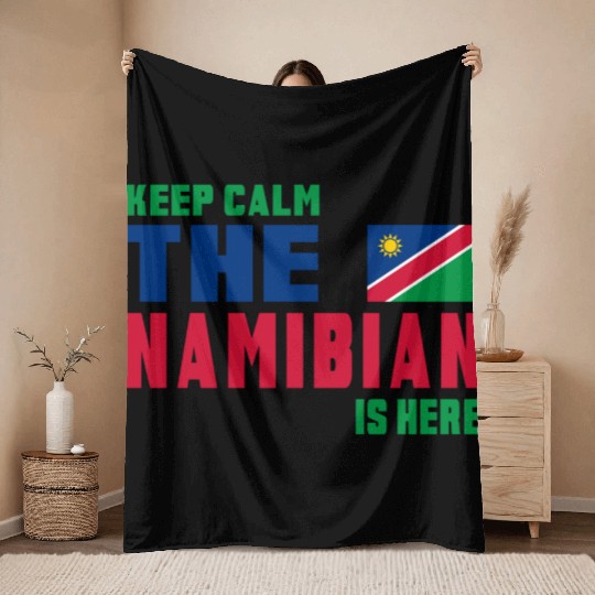 Keep Calm Namibia flag design Throw Blankets