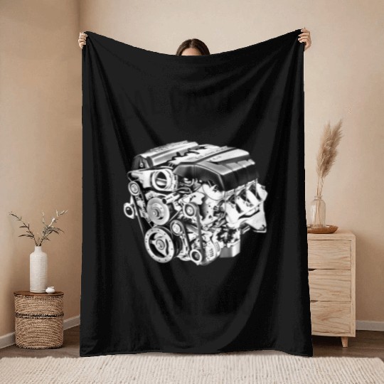 Halal Cash Flow - Mechanic Black Throw Blankets