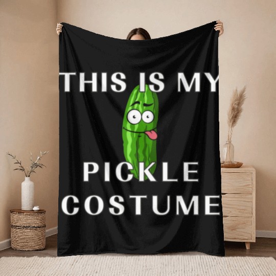 This is my Halloween pickle Costume Funny pickles Throw Blankets