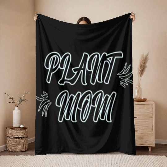 Plant mom Throw Blankets - women Throw Blankets for plants lover