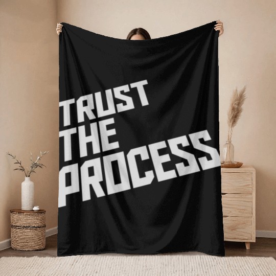 trust the process quote Throw Blankets