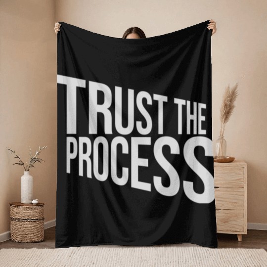 trust the process quote Throw Blankets