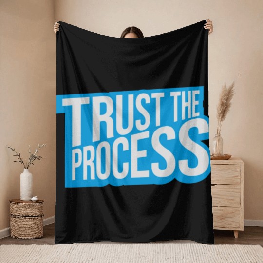 trust the process quote Throw Blankets