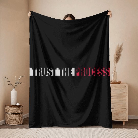 trust the process quote Throw Blankets